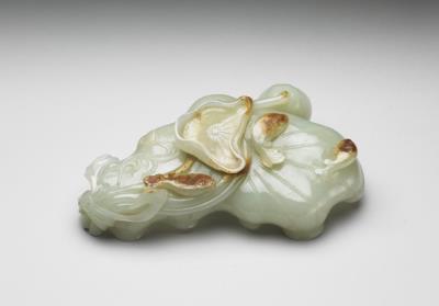 图片[3]-Jade brush washer in the shape of a lotus leaf, Qing dynasty (1644-1911)-China Archive